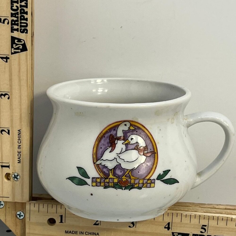 Gibson Housewares Goose Coffee Mug Country Farmhouse China Cup White Ceramic